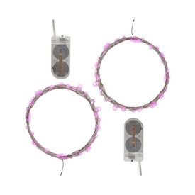Battery-Operated LED Fairy String Lights Set of 2 - Pink