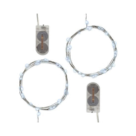 Battery-Operated LED Fairy String Lights Set of 2 - Cool White