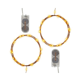 Battery-Operated LED Fairy String Lights Set of 2 - Copper