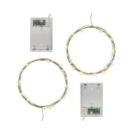 Battery-Operated LED Fairy String Lights with Timer Set of 2 - Soft White
