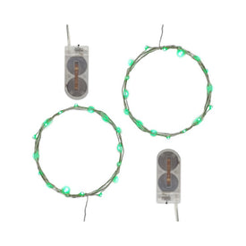 Battery-Operated LED Fairy String Lights Set of 2 - Green