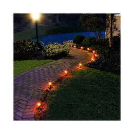 Electric Pathway Lights with 10 Flickering Orange Bulbs