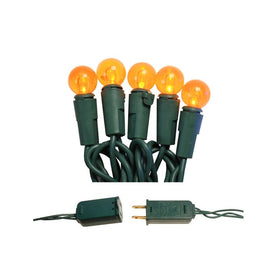 Electric String Lights with Orange Globes
