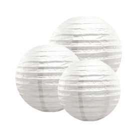 Multi-Size Paper Lanterns Set of 6 - White