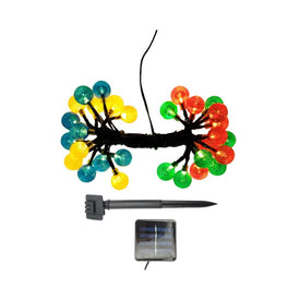 Solar-Powered Crystal Ball LED String Lights - Multi-Color