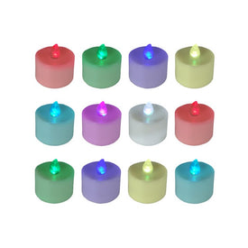 Battery-Operated LED Tealight Candles Set of 12 - Color-Changing