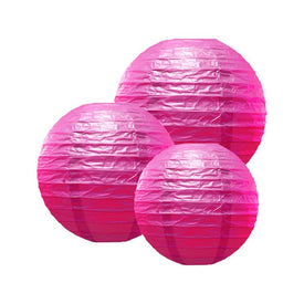 Multi-Size Paper Lanterns Set of 6 - Pink
