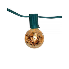 Electric Globe String Lights with 25 Gold Mercury Bulbs