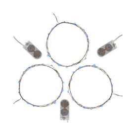 Battery-Operated LED Fairy String Lights Set of 3 - Blue
