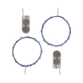 Battery-Operated LED Fairy String Lights Set of 2 - Blue