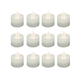 Battery-Operated LED Tealight Candles Set of 12 - Soft White