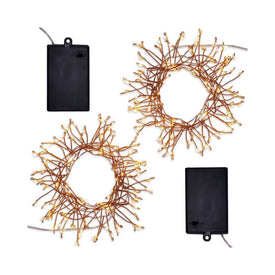 Battery-Operated LED Firecracker Fairy String Lights Set of 2 - Copper