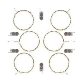 Battery-Operated Multi-Function LED Fairy String Lights Set of 6 - Soft White