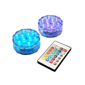 Submersible Battery-Operated Multi-Function LED Lights with Remote Control Set of 2