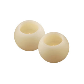 Battery-Operated Round Wax LED Candles Set of 2