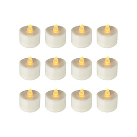 Battery-Operated Tealight Candles Set of 12 - Amber