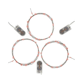 Battery-Operated LED Fairy String Lights Set of 3 - Red