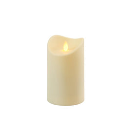 Battery-Operated 5" LED Pillar Candle with Moving Flame and Timer