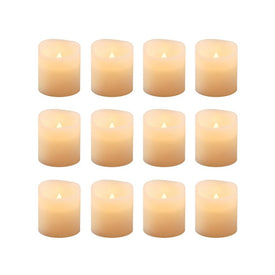 Battery-Operated LED Votive Candles Set of 12 - Amber
