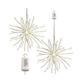 Battery-Operated LED Starburst Lights with Remote Control Set of 2 - Copper