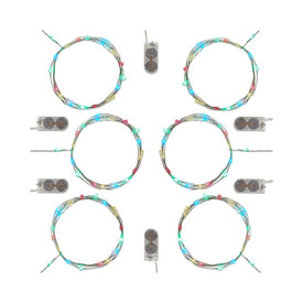 Battery-Operated Multi-Function LED Fairy String Lights Set of 6 - Multi-Color