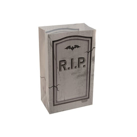 Halloween Tombstone Plastic Luminaria Bags Set of 12