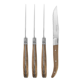 Laguiole Steak Knives with Ash Wood Handles Set of 4