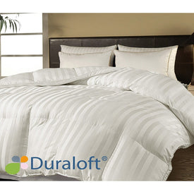 500 Thread Count Cotton Damask Stripe DuraLOFT Down Alternative Extra-Warmth Full/Queen Comforter