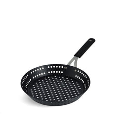 Obsidian Carbon Steel 12" Open BBQ Skillet with Silicone Sleeve