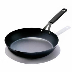 Obsidian Carbon Steel 12" Open Fry Pan with Silicone Sleeve