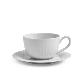 Hammershoi 8.5 Oz Coffee Cup with Matching Saucer - White