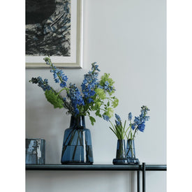 Flora 9.4" Short Neck Vase - Dark Blue