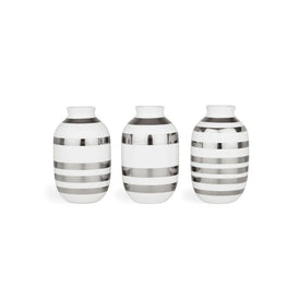 Omaggio 3.3" Miniature Vases Set of 3 - Silver