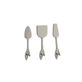 Oliveira Cheese Knives Set of 3 - Silver