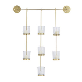 23" x 6" x 27" CosmoLiving by Cosmopolitan Seven-Candle Wall Sconce - Gold