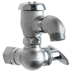Service Faucet Wall Mount 1 Tee Rough Chrome with Atmospheric Vacuum Breaker Short Spout/Pail Hook and Wall Brace
