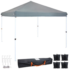 Standard 10' x 10' Pop-Up Canopy with Carry Bag and Sandbags - Gray