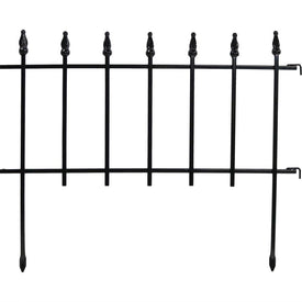 Roman-Style 36' Twenty-Piece Outdoor Lawn and Garden Metal Decorative Border Fence Panel Set - Black