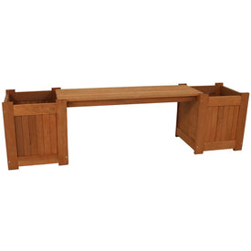 68" Meranti Wood Outdoor Garden Planter Box Bench Seat - Brown
