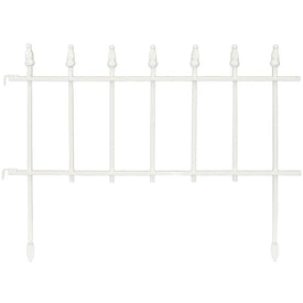 Roman-Style 9' Five-Piece Outdoor Lawn and Garden Metal Decorative Border Fence Panel Set - White