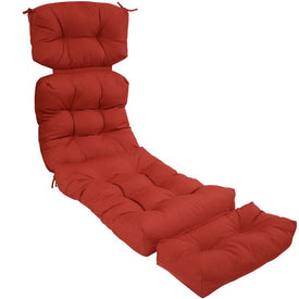 23" x 75" Indoor/Outdoor Olefin Polyester Tufted Cushion for Chaise Lounge Chair - Red