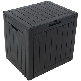32-Gallon Lockable Outdoor Small Deck Box with Storage and Side Handles - Phantom Gray