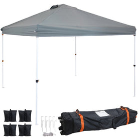 Premium 12' x 12' Pop-Up Canopy with Rolling Carry Bag and Sandbags - Gray