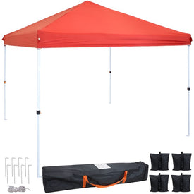 Standard 10' x 10' Pop-Up Canopy with Carry Bag and Sandbags - Red