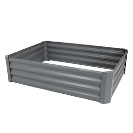 47" x 11" Rectangular Raised Powder-Coated Steel Garden Bed Kit - Gray