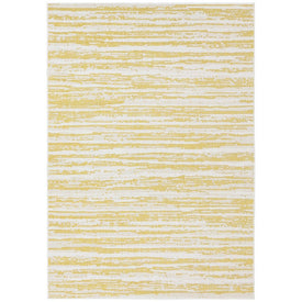 Abstract Impressions 7' x 10' Outdoor Patio Area Rug - Golden Fire