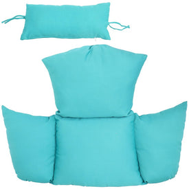 Penelope/Oliver Two-Piece Indoor/Outdoor Seat Cushion and Headrest Pillow for Hanging Egg Chair - Turquoise