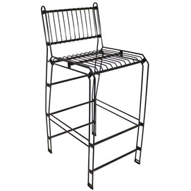 Indoor/Outdoor Steel Wire Bar-Height Dining Chair - Black