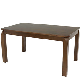 60" Solid Rubberwood Indoor Rectangular Dining Table - Dark Walnut