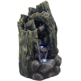 28" Cavern of Mystery Electric Reinforced Concrete Outdoor Water Fountain with LED Light